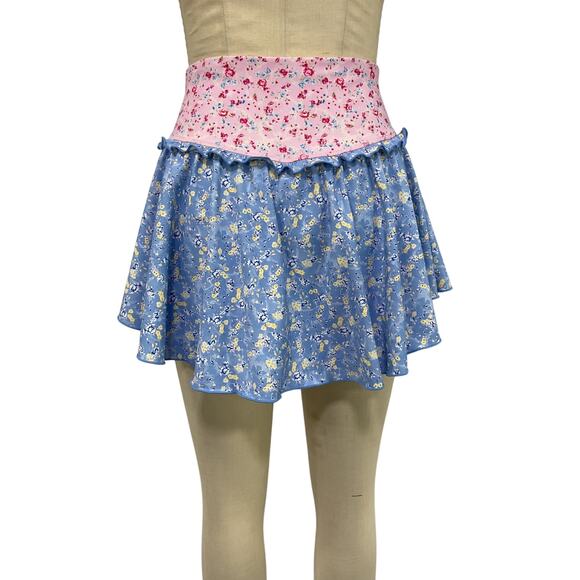 Loveshackfancy 'Vanina' Pink Nylon Floral Active Skort Size M - Picture 3 of 5